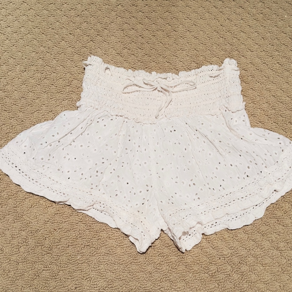 White Eyelet Women Shorts